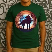 Vintage Wolf Moon Forest T-Shirt thumb 3