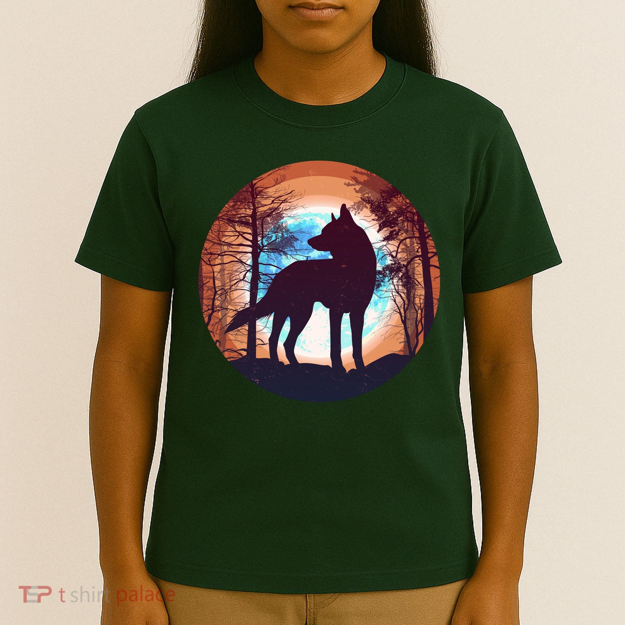 Vintage Wolf Moon Forest T-Shirt