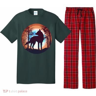 Vintage Wolf Moon Forest Pajama Set