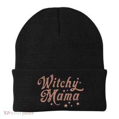 Vintage Witchy Mama Halloween Spooky Mom Witch Aesthetic Gift Beanie