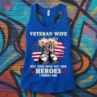 Veteran Wife Most People Never Meet Their Heroes Veteran Day Gift Women's Tank Top thumb 3