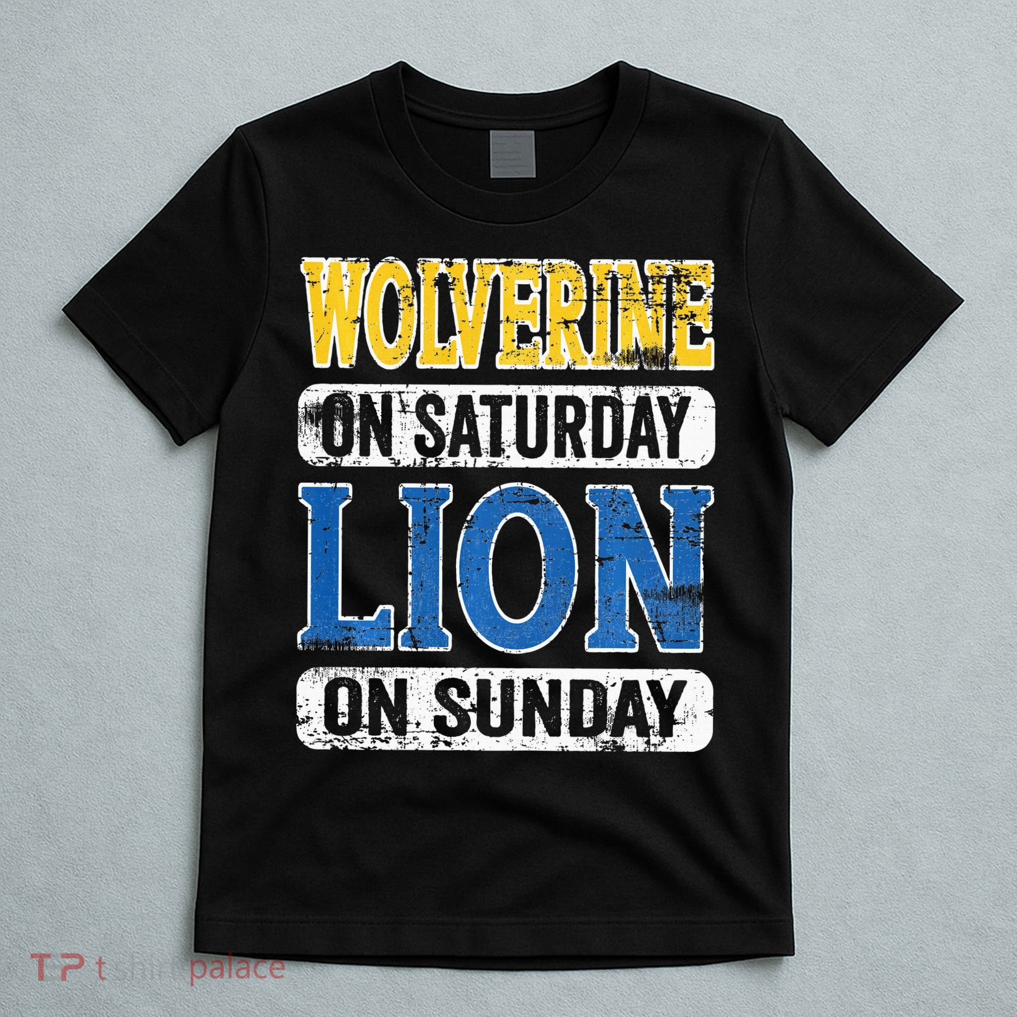 Vintage Wolverine On Saturday Lion On Sunday T-Shirt