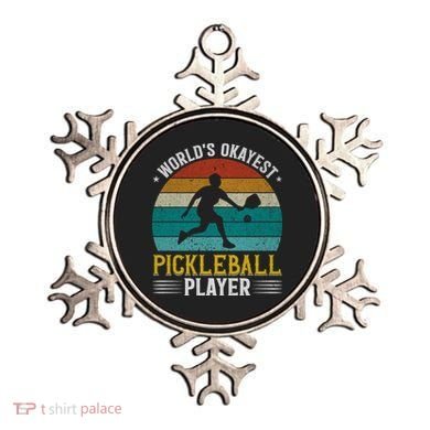 Vintage Worlds Okayest Pickleball Player Paddle Ornament