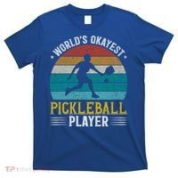 Vintage Worlds Okayest Pickleball Player Paddle T-Shirt thumb 0