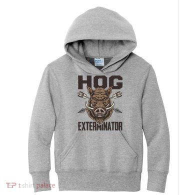 Vintage Wild Pig Hunt Hunting Hog Exterminator Boar Hunter Kids Hoodie