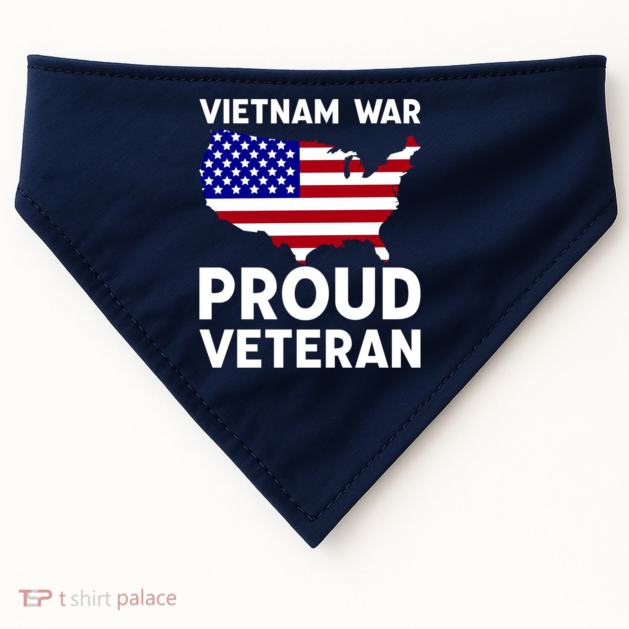 Vietnam War Proud Veteran USA-Made Doggie Bandana