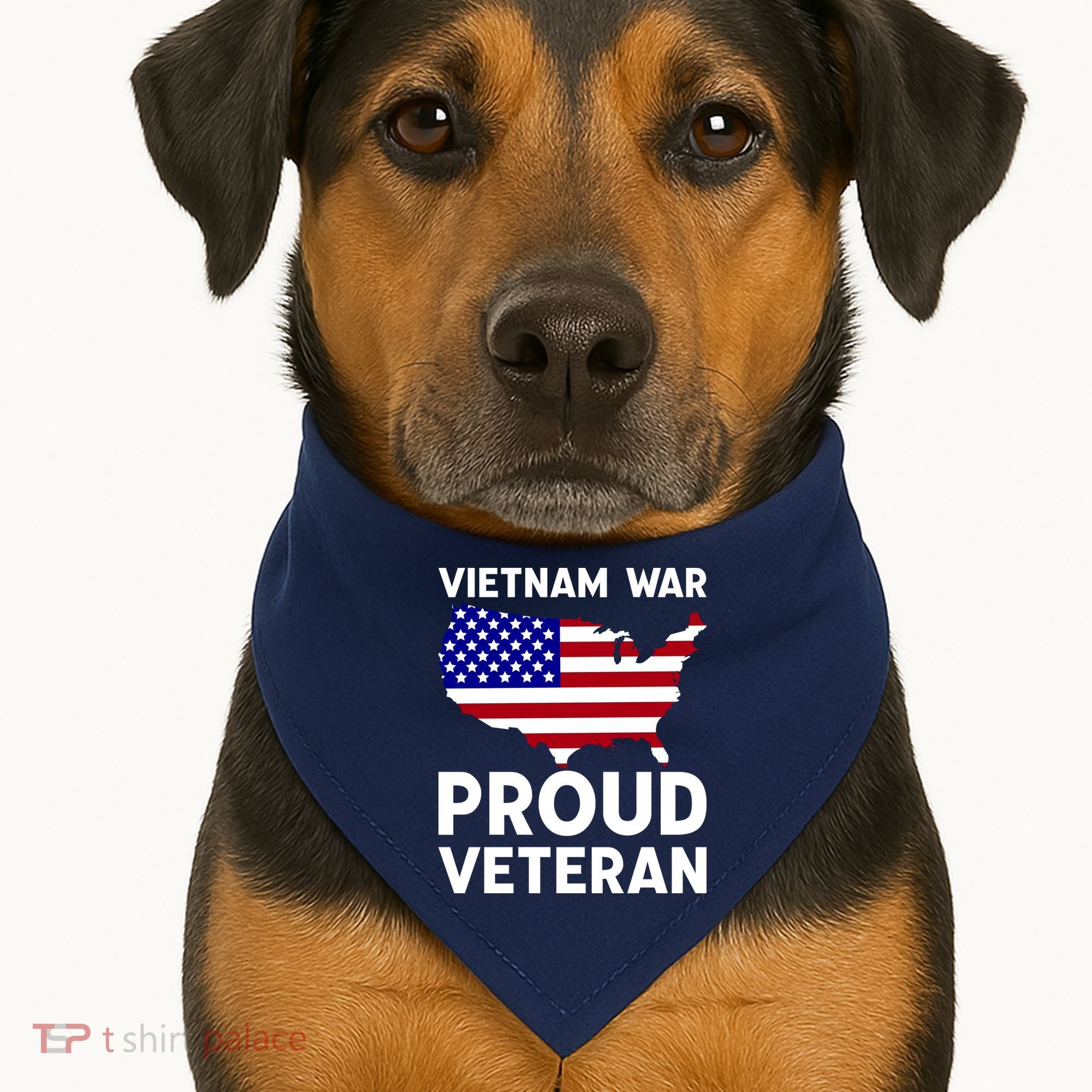 Vietnam War Proud Veteran USA-Made Doggie Bandana