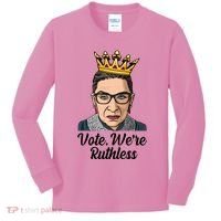 Vote We're Ruthless Ruth Bader Ginsburg Equal Rights Kids Long Sleeve Shirt thumb 0