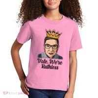 Vote We're Ruthless Ruth Bader Ginsburg Equal Rights Kids T-Shirt thumb 2