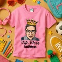 Vote We're Ruthless Ruth Bader Ginsburg Equal Rights Kids T-Shirt thumb 3
