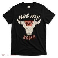 Vintage Western Rodeo Bull Skull Not My First Rodeo T-Shirt thumb 0