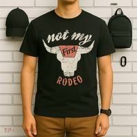 Vintage Western Rodeo Bull Skull Not My First Rodeo T-Shirt thumb 6
