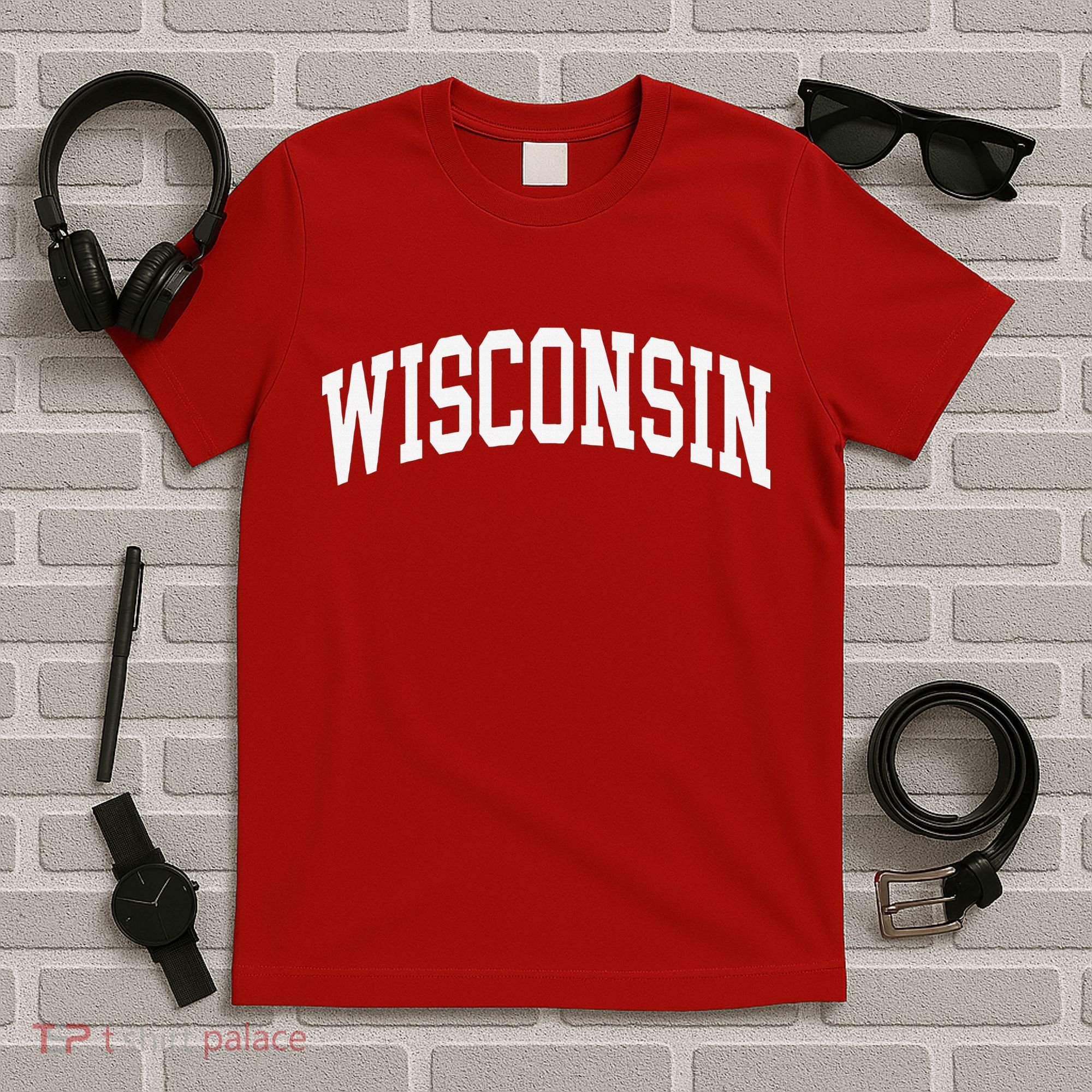 Vintage Wear Red For Wisconsin T-Shirt