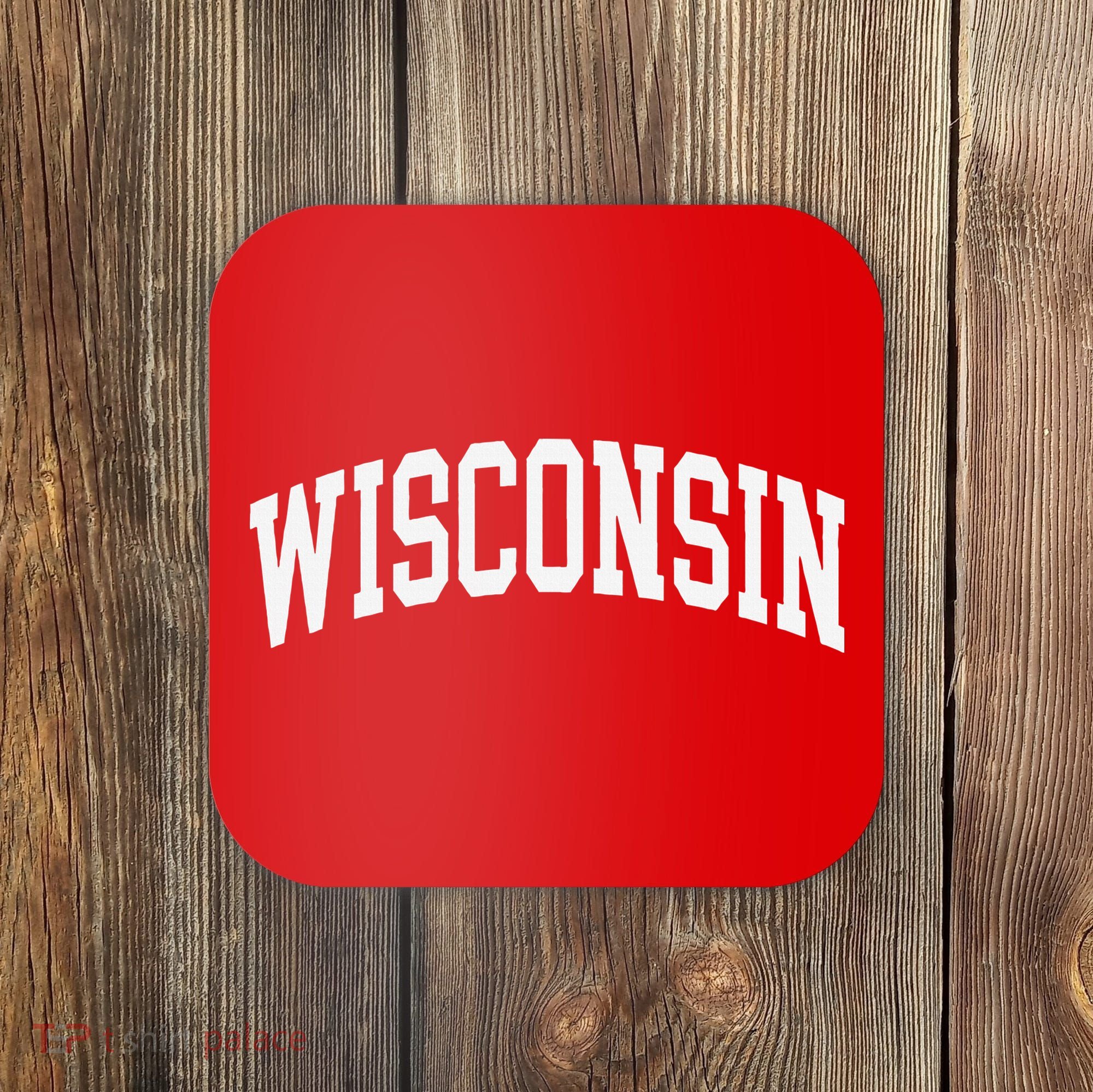 Vintage Wear Red For Wisconsin Coaster