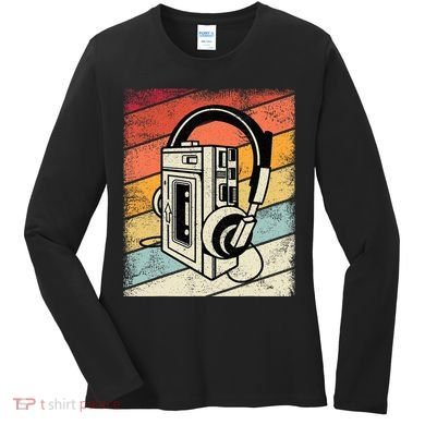 Vintage Walkman Retro 80s 90s Graphic Women's Long Sleeve Shirt