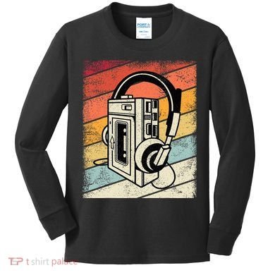 Vintage Walkman Retro 80s 90s Graphic Kids Long Sleeve Shirt