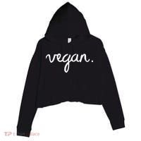 VEGAN Writing Statement Present Simple Eco Men Women Crop Fleece Hoodie thumb 0