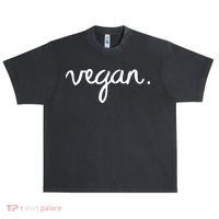 VEGAN Writing Statement Present Simple Eco Men Women Urban Oversized Heavyweight T-Shirt thumb 0