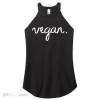 VEGAN Writing Statement Present Simple Eco Men Women Women's Perfect Tri Rocker Tank thumb 0