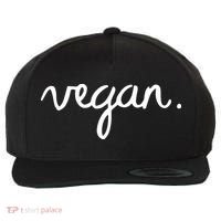 VEGAN Writing Statement Present Simple Eco Men Women Wool Snapback Cap thumb 0