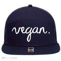 VEGAN Writing Statement Present Simple Eco Men Women 7 Panel Mesh Trucker Snapback Hat thumb 0