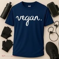 VEGAN Writing Statement Present Simple Eco Men Women Cooling Performance Crew T-Shirt thumb 3