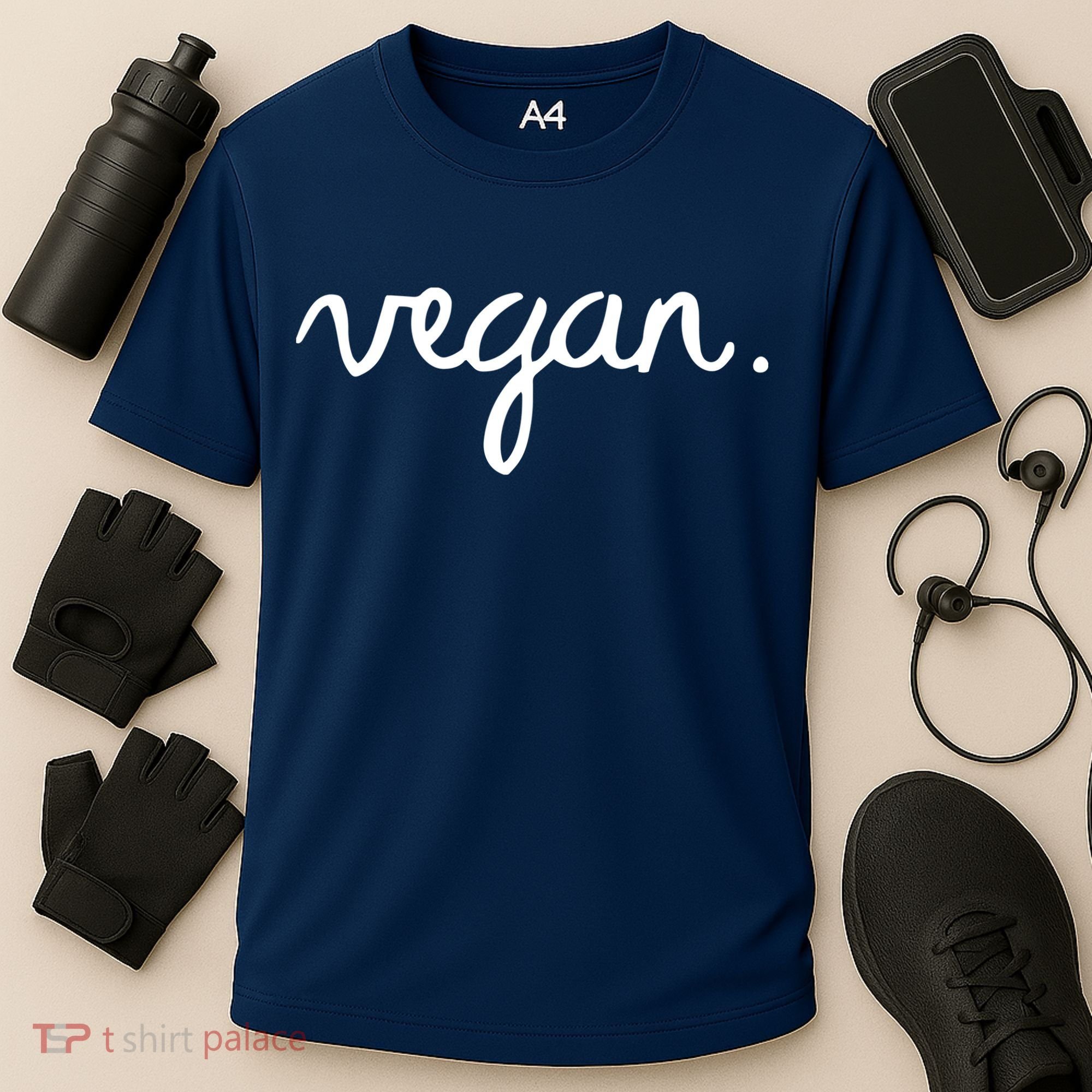 VEGAN Writing Statement Present Simple Eco Men Women Cooling Performance Crew T-Shirt