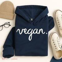 VEGAN Writing Statement Present Simple Eco Men Women Hoodie thumb 4