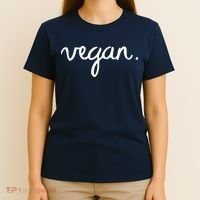 VEGAN Writing Statement Present Simple Eco Men Women T-Shirt thumb 4