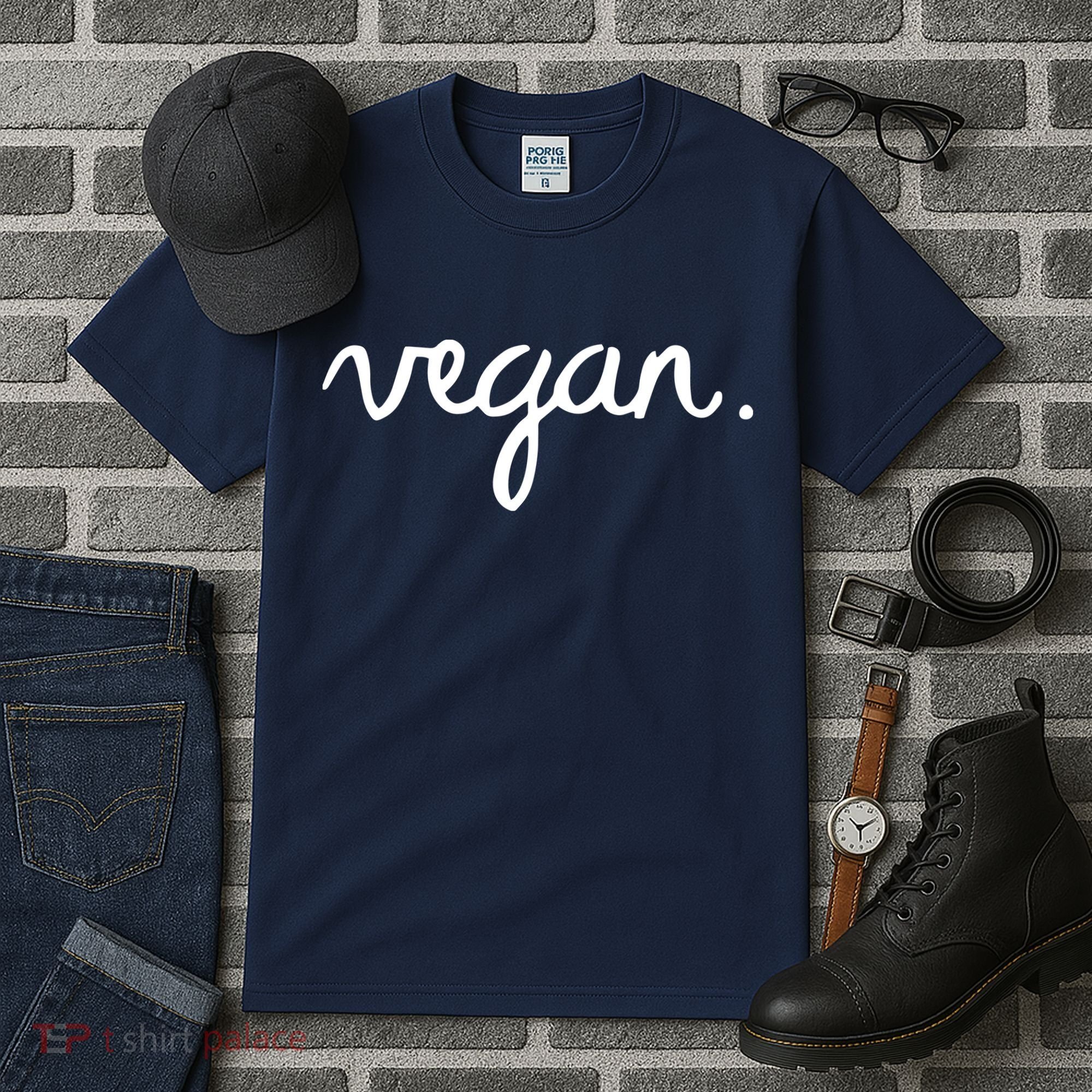 VEGAN Writing Statement Present Simple Eco Men Women Tall T-Shirt