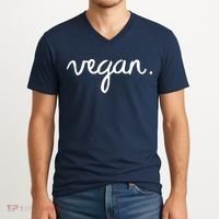 VEGAN Writing Statement Present Simple Eco Men Women V-Neck T-Shirt thumb 2
