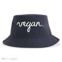 VEGAN Writing Statement Present Simple Eco Men Women Sustainable Bucket Hat thumb 0
