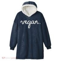 VEGAN Writing Statement Present Simple Eco Men Women Hooded Wearable Blanket thumb 0