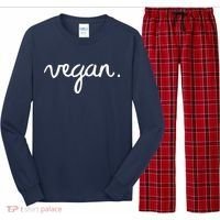 VEGAN Writing Statement Present Simple Eco Men Women Long Sleeve Pajama Set thumb 0
