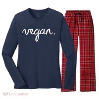 VEGAN Writing Statement Present Simple Eco Men Women Women's Long Sleeve Flannel Pajama Set  thumb 0