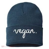 VEGAN Writing Statement Present Simple Eco Men Women Sustainable Knit Beanie thumb 0