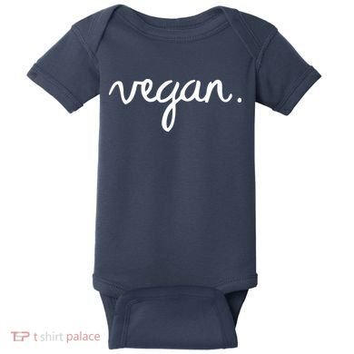 VEGAN Writing Statement Present Simple Eco Men Women Baby Bodysuit