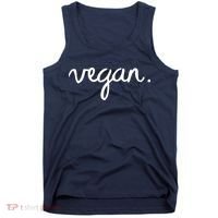 VEGAN Writing Statement Present Simple Eco Men Women Tank Top thumb 0