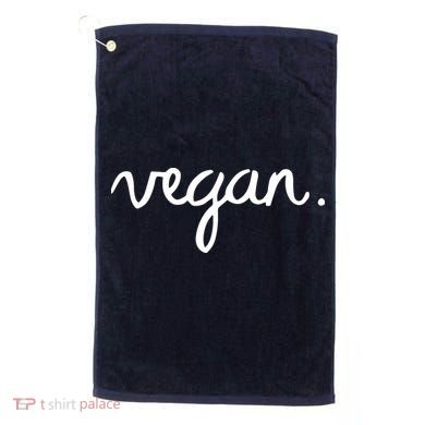 VEGAN Writing Statement Present Simple Eco Men Women Golf Towel