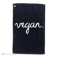 VEGAN Writing Statement Present Simple Eco Men Women Golf Towel thumb 0