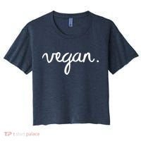 VEGAN Writing Statement Present Simple Eco Men Women Women's Crop Top Tee thumb 0