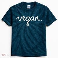 VEGAN Writing Statement Present Simple Eco Men Women Kids Tie-Dye T-Shirt thumb 0