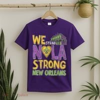 Vintage We Stand Nola Strong New Orleans Traveling Lovers T-Shirt thumb 2