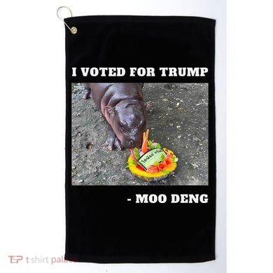 Victory Won Trump I Voted Moo Deng Prediction Garbage Legend Golf Towel
