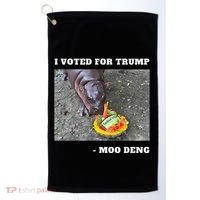 Victory Won Trump I Voted Moo Deng Prediction Garbage Legend Golf Towel thumb 0