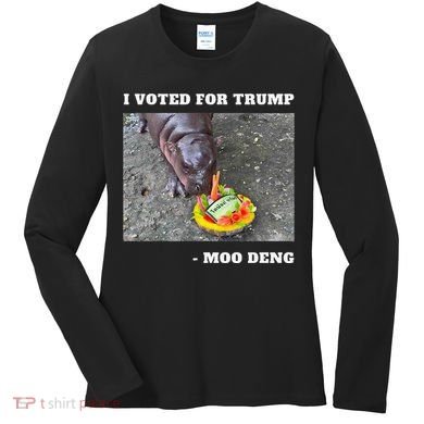Victory Won Trump I Voted Moo Deng Prediction Garbage Legend Women's Long Sleeve Shirt