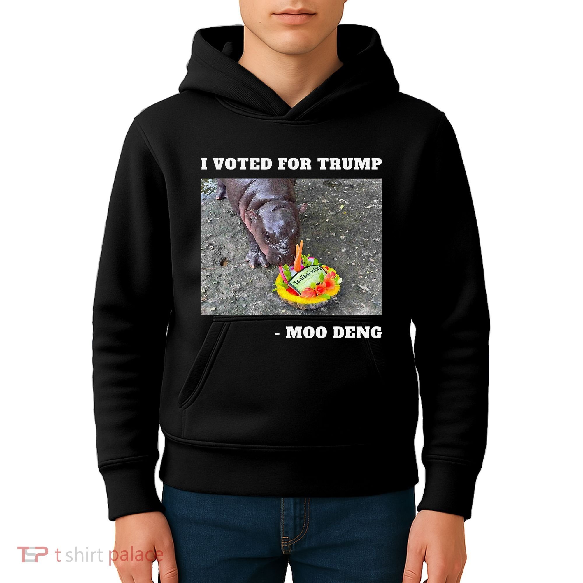 Victory Won Trump I Voted Moo Deng Prediction Garbage Legend Kids Hoodie