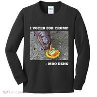 Victory Won Trump I Voted Moo Deng Prediction Garbage Legend Kids Long Sleeve Shirt thumb 0