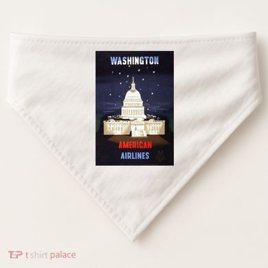 Vintage Washington Travel Poster USA-Made Doggie Bandana