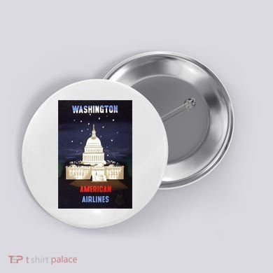 Vintage Washington Travel Poster Button